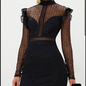 COPY - PrettyLittleThing black lace dress, 6